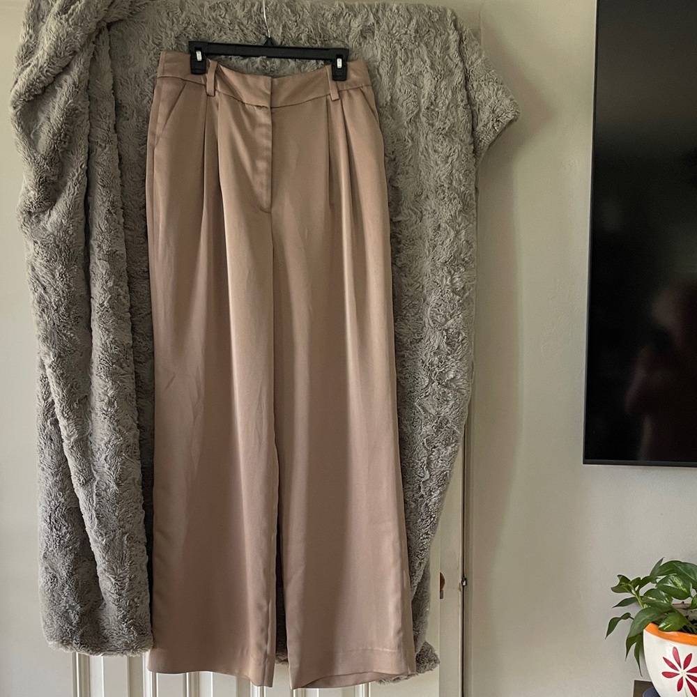 Favorite Daughter Soft Mauve Wide-Leg Trousers